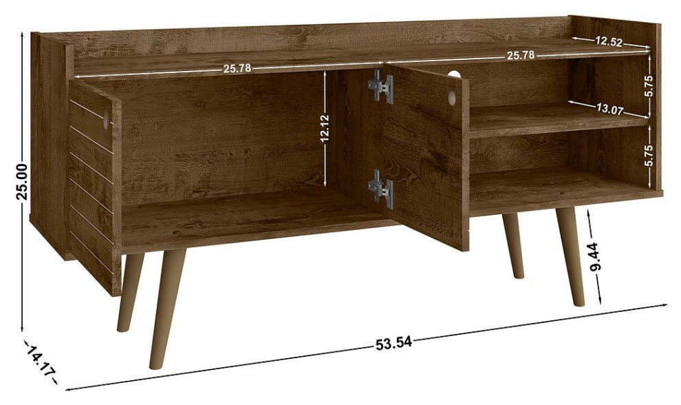 Bogart 53.54 quotMidcentury TV Stand   Midcentury   Entertainment Centers And Tv Stands   by Manhattan Comfort  Houzz