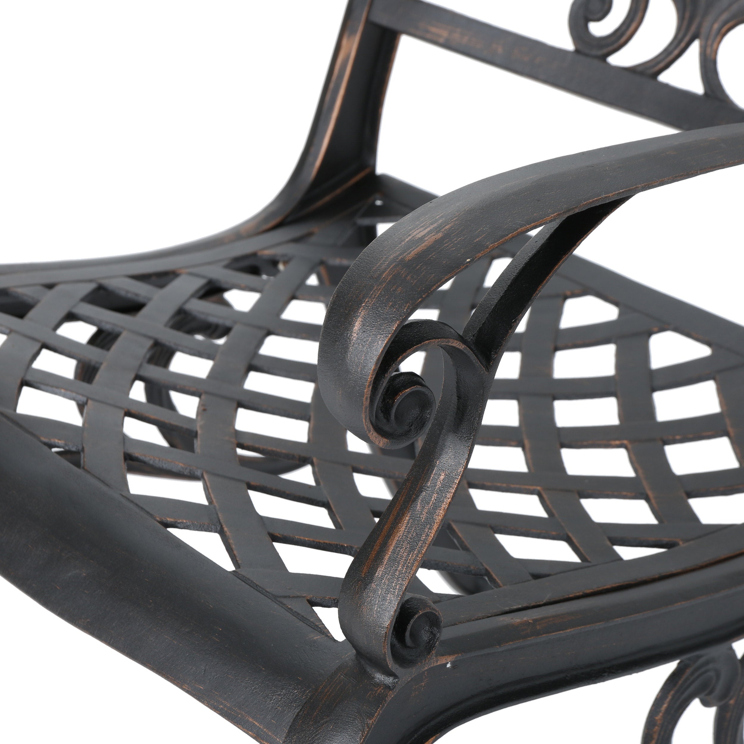 Myrtle Beach Outdoor Patina Copper Finished Aluminum Dining Chairs (Set of 2)