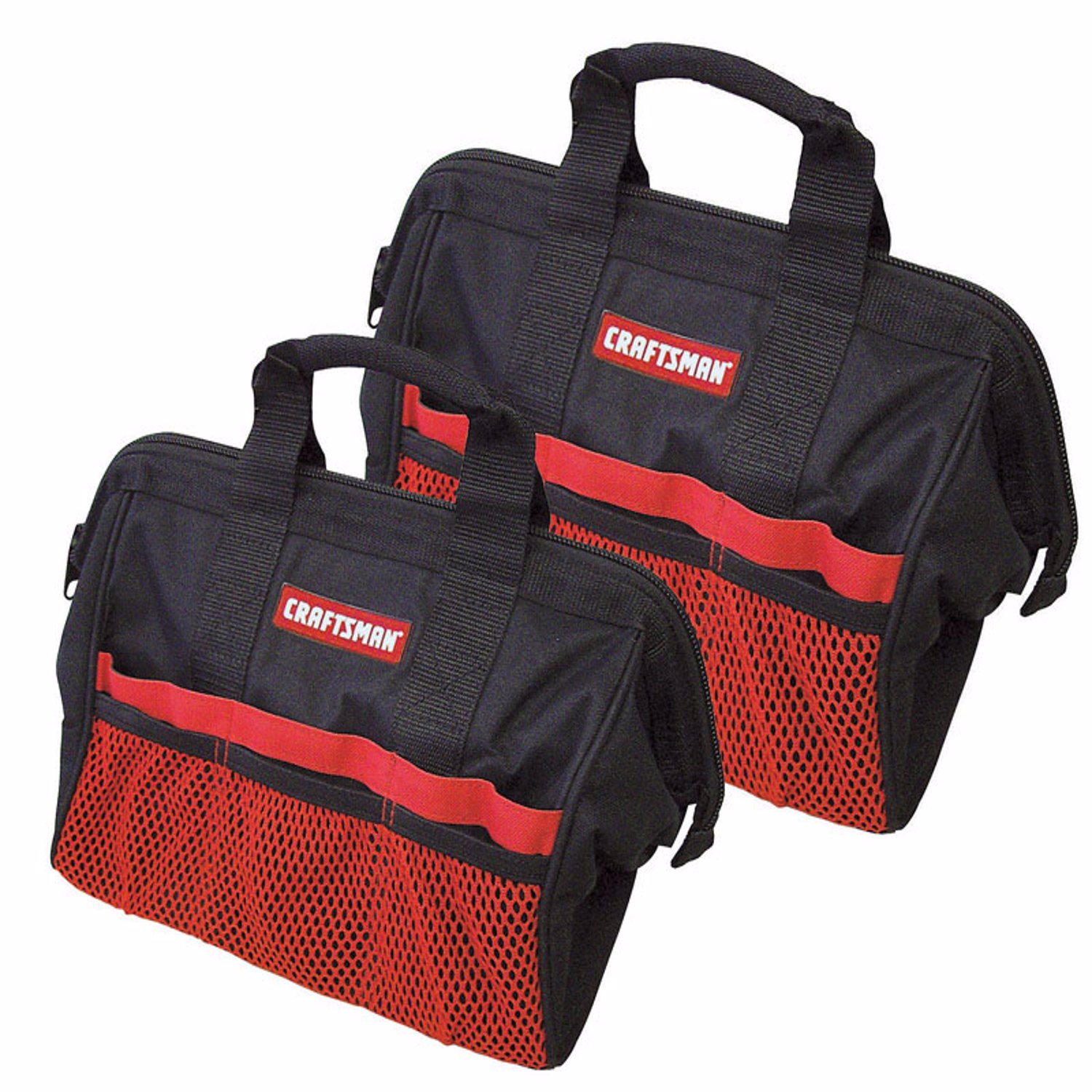 Craftsman 12.25 in. W X 17.5 in. H Ballistic Nylon Tool Bag Set Black/Red 2 pc