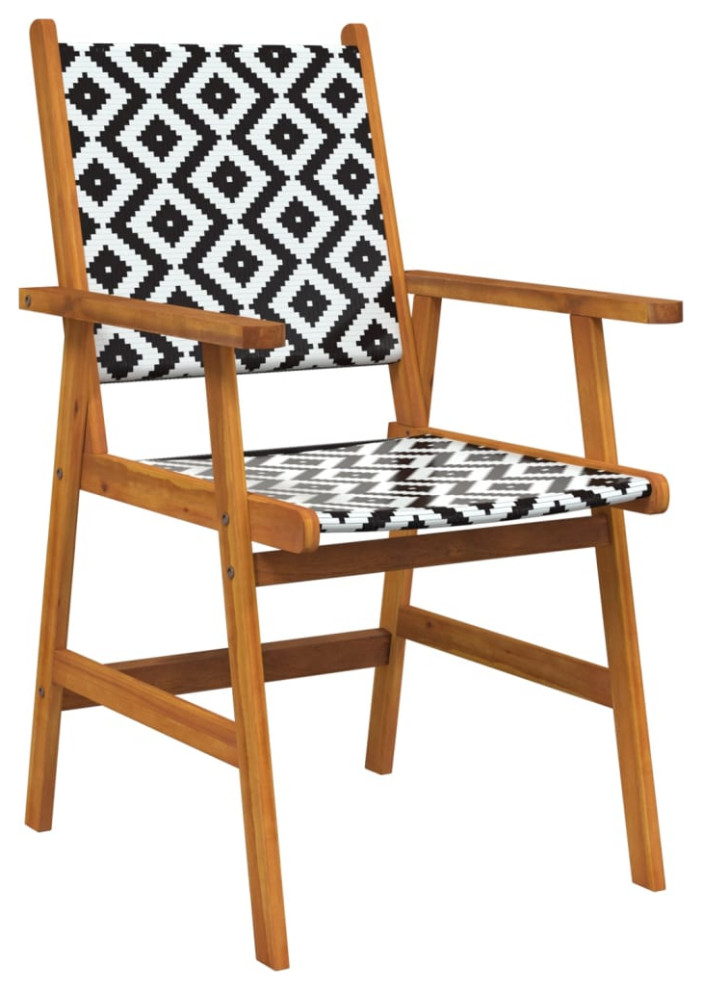 vidaXL Patio Chairs 2 Pcs Patio Dining Chair with Armrest Solid Wood Acacia   Southwestern   Outdoor Dining Chairs   by vidaXL LLC  Houzz