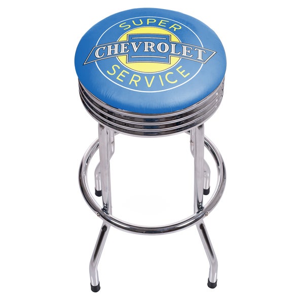 Chevrolet Chrome Ribbed Bar Stool - Super Service