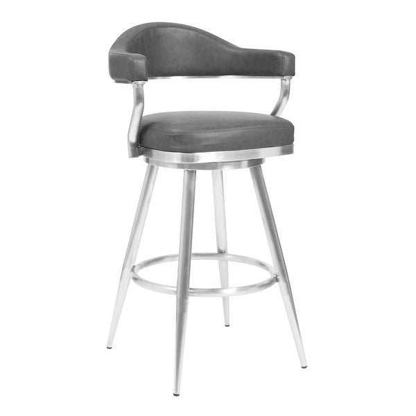 Justin Counter or Bar Stool in Faux Leather and Metal