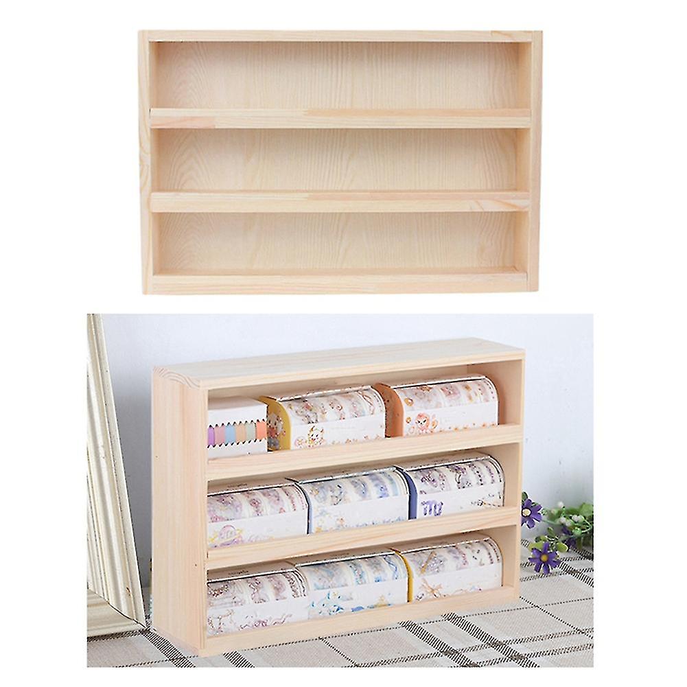 2x 3 Ties Desktop Storage Rack Mini Tabletop Bookcase File Holder Making Tape Storage Display Shelf