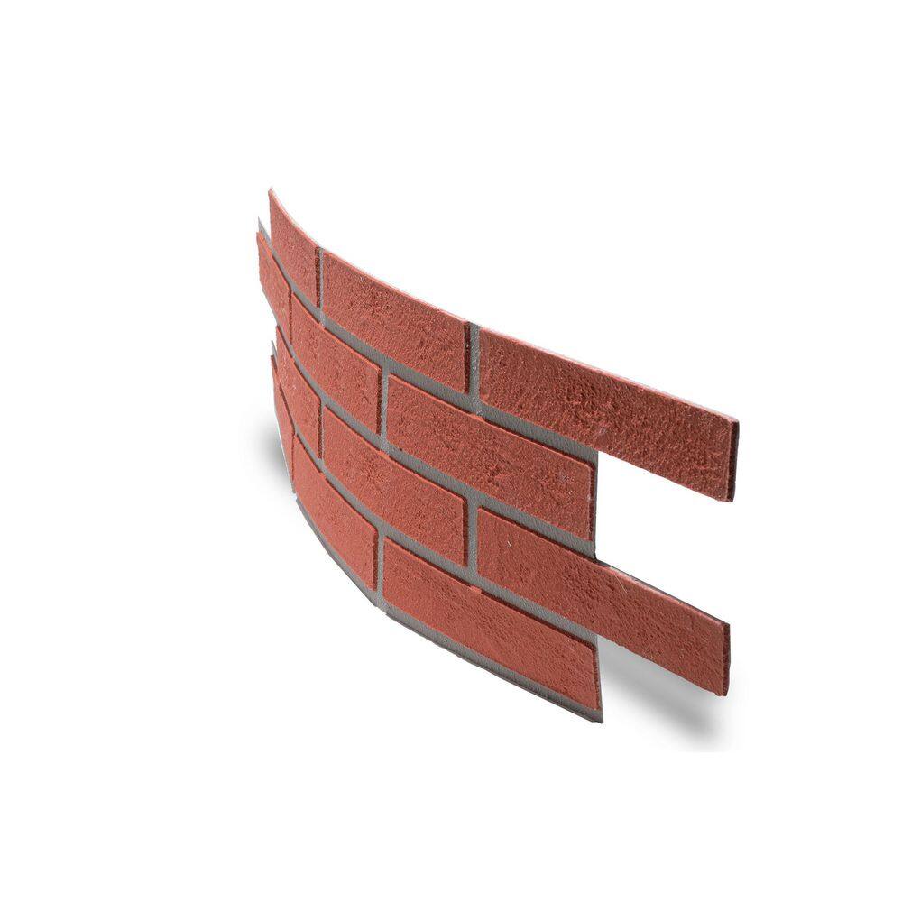 WALL!SUPPLY 0.2 in. x 9.84 in. x 26.18 in. UltraFlex Brick Peel and Stick Red Wall Paneling 20120303