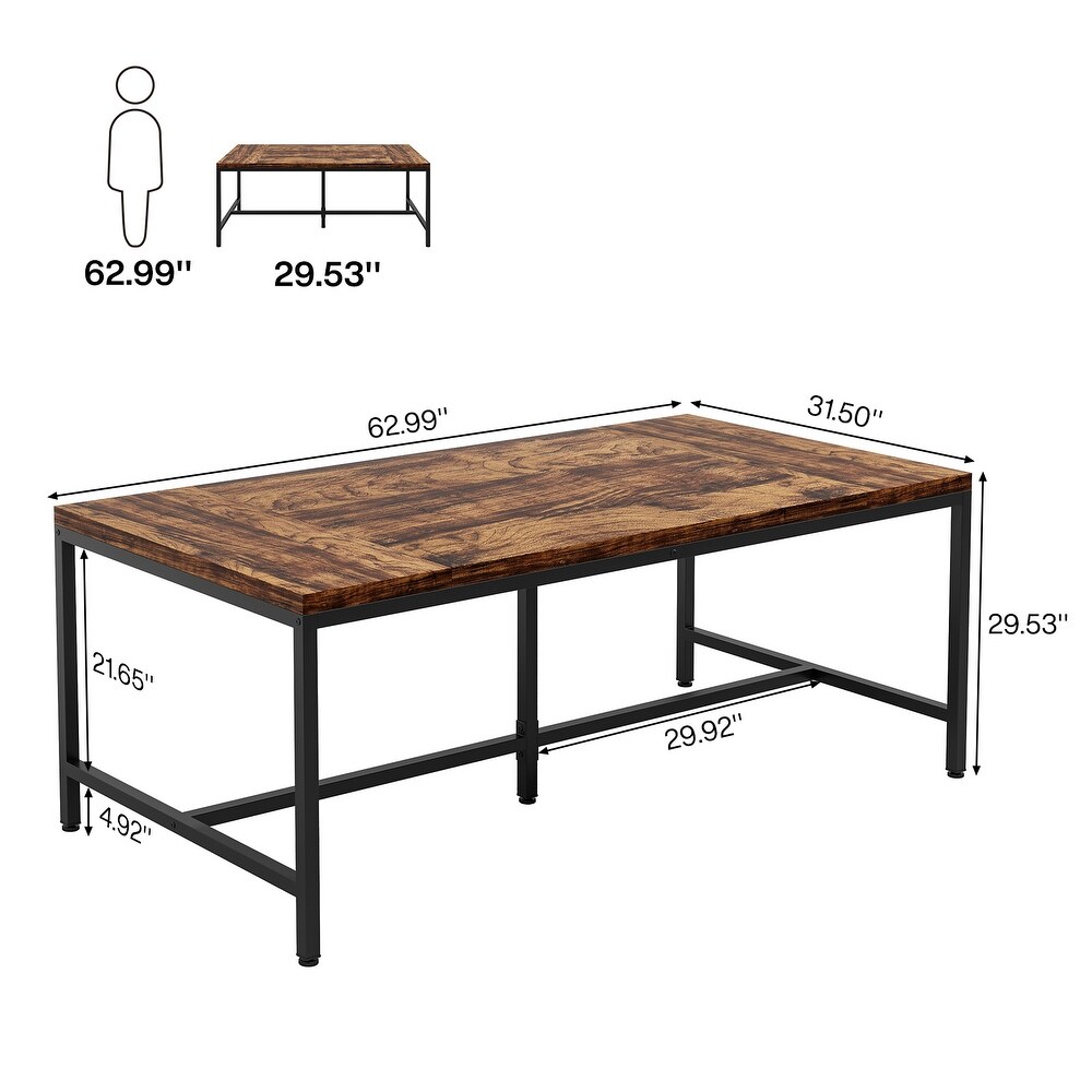 6FT Modern White Gold Rectangle Dining Table Set for 6 with Heavy Duty Metal Legs for Dining Room Kitchen Living Room