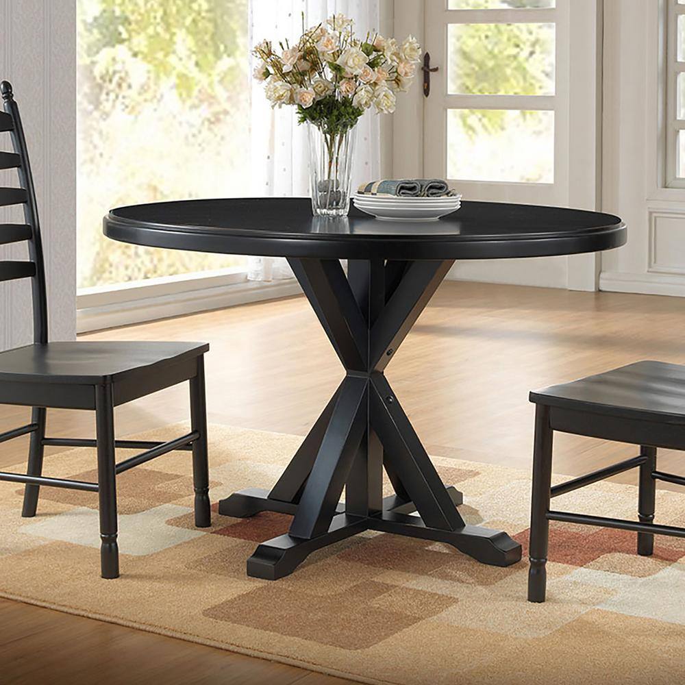 CAROLINA CLASSIC Monet Antique Black X-Base Dining Table 4848-AB