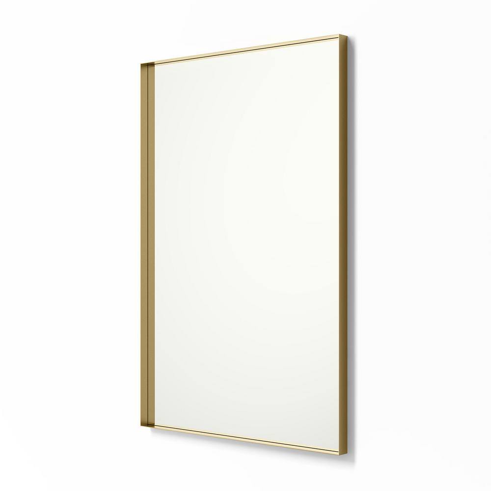 better bevel 30 in. x 40 in. Metal Framed Rectangular Bathroom Vanity Mirror in Gold 20032