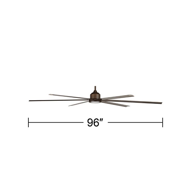 Casa Vieja Bravo Modern Industrial Large Indoor Outdoor Ceiling Fan With Led Light Remote Oil Rubbed Bronze Damp Rated For Patio Exterior House