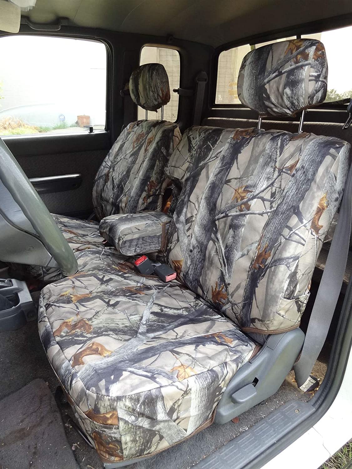 T772 1995-2000 Toyota Tacoma Xcab Front 60/40 Split Bench Seat with Integrated Armrest in XD3C Camouflage Endura