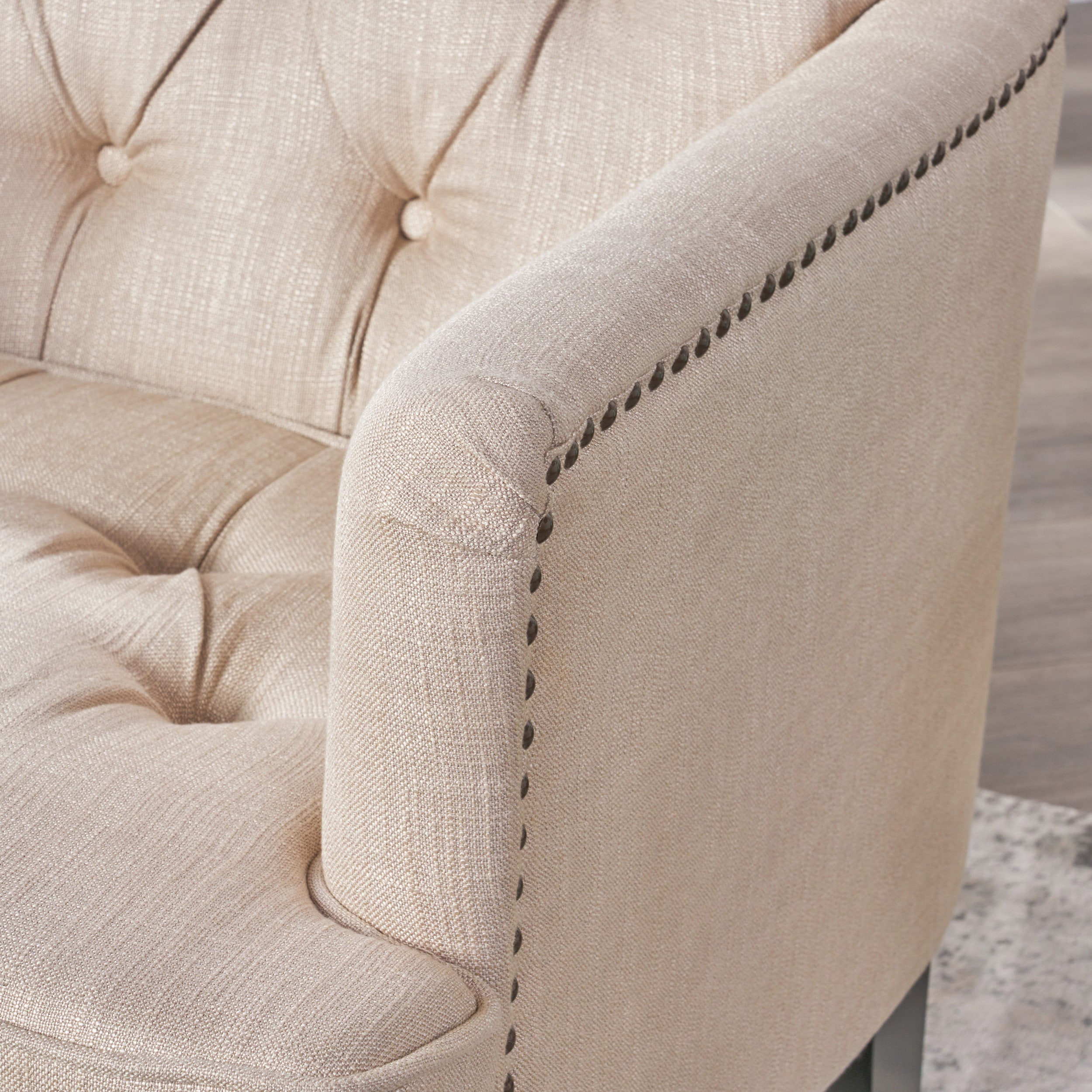 Madene Tufted Back Fabric Club Chair