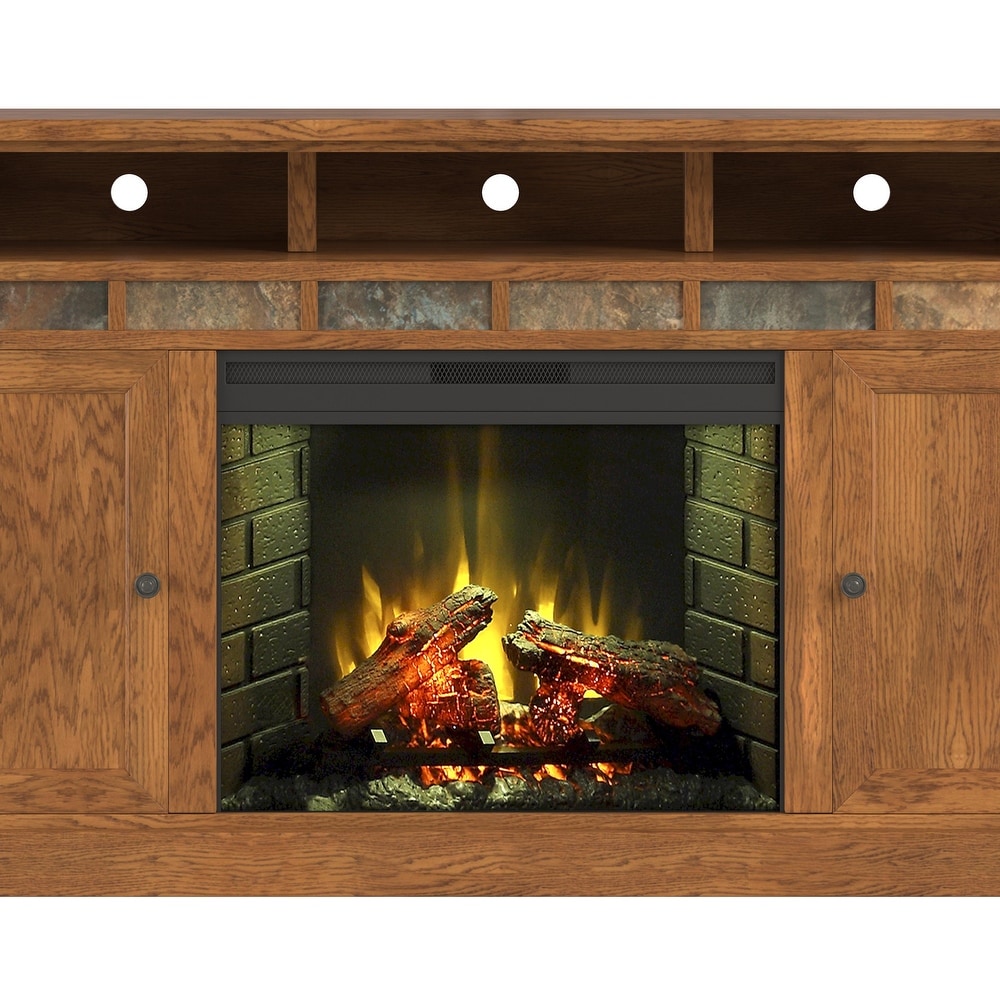 Bridgevine Home 62 inch Electric Fireplace TV Stand for TVs up to 70 inches  No Assembly Required