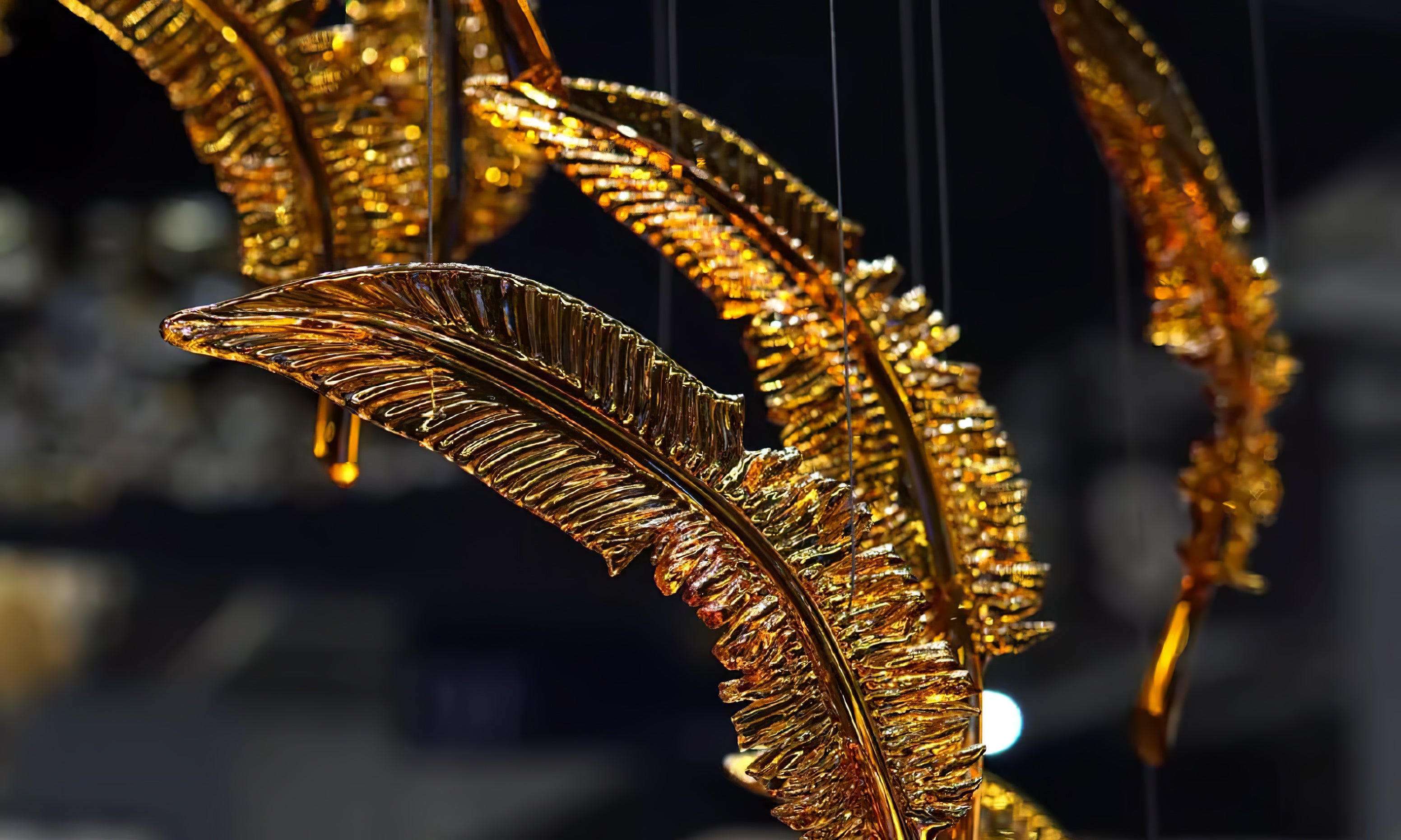 Glass Feathers Flying Chandelier