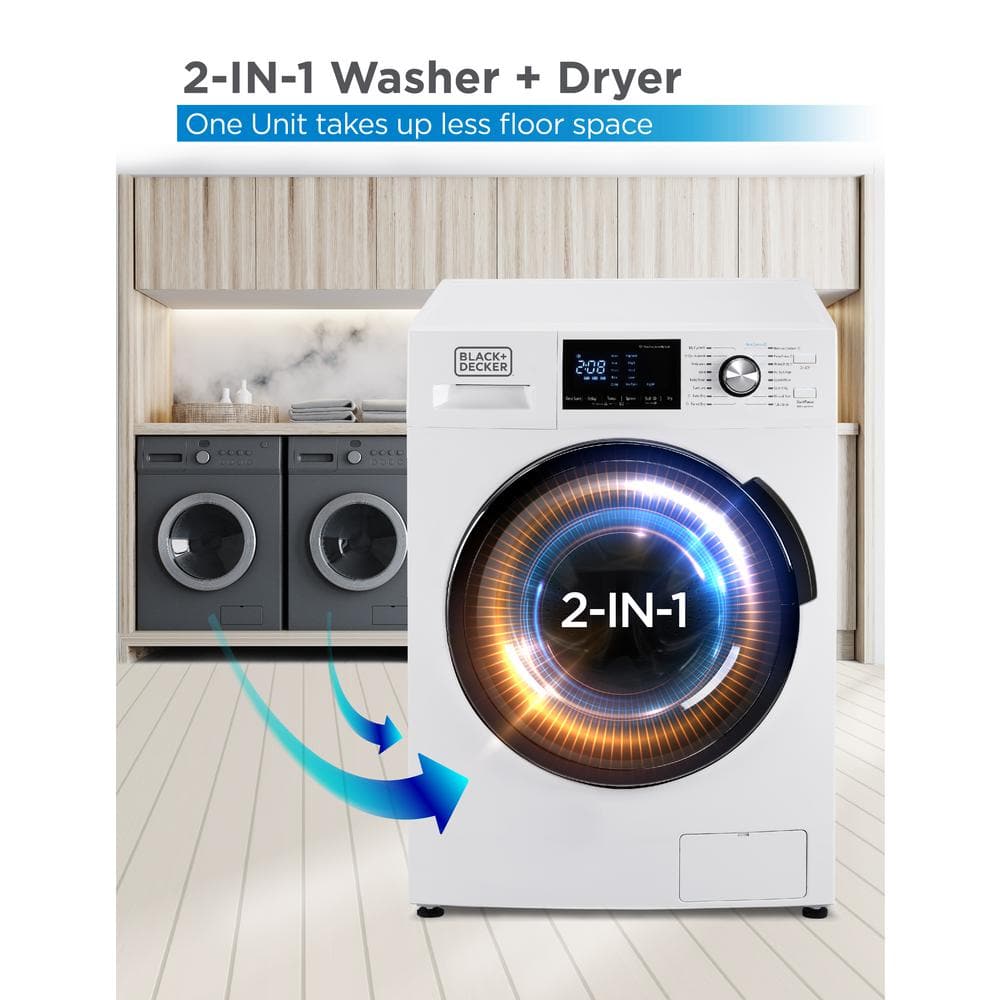 BLACK+DECKER 2.7 cu. ft. All-in-One Washer and Dryer Combo in White