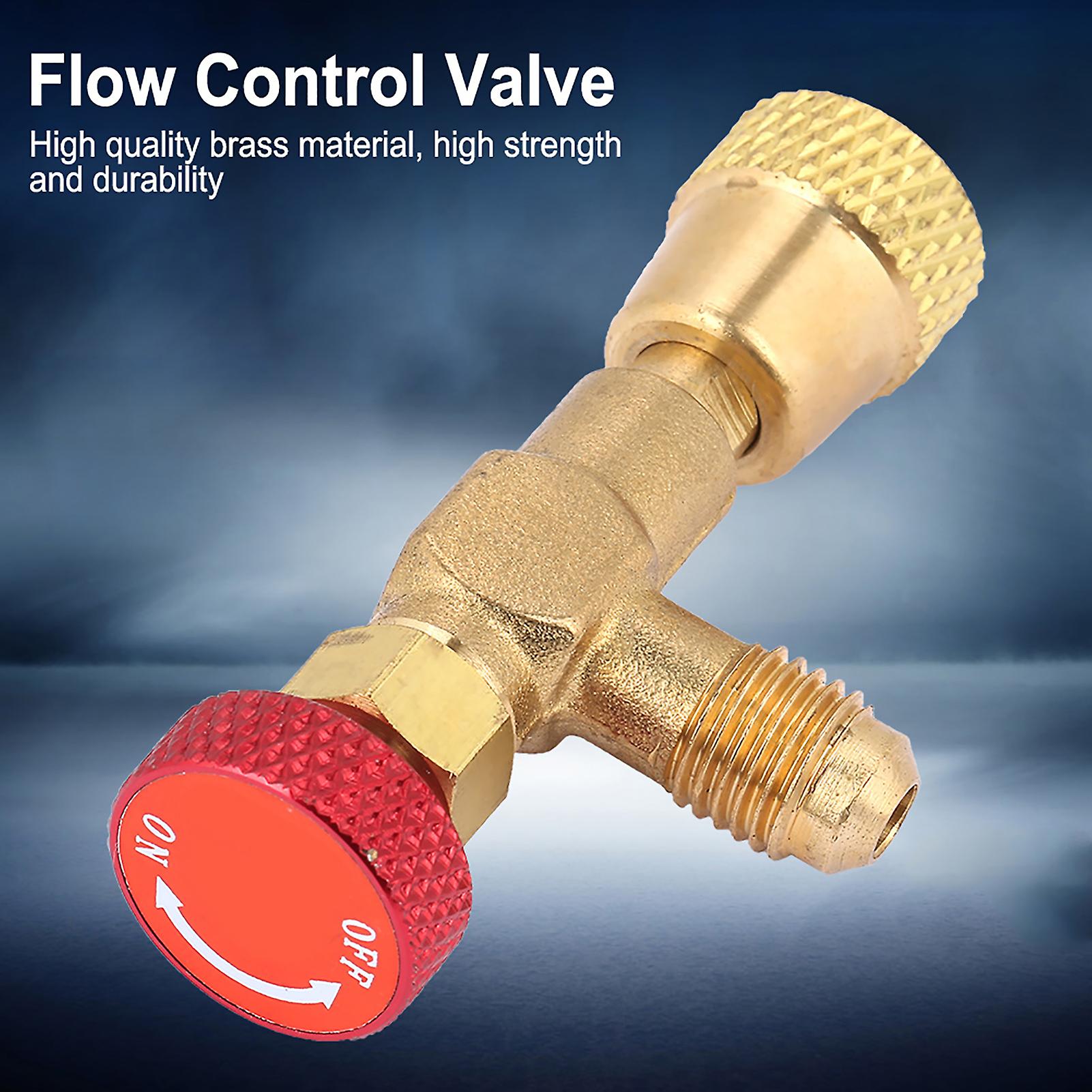 1/4''-5/16'' Brass Flow Control Valve For Refrigerant Charging Hose R410a