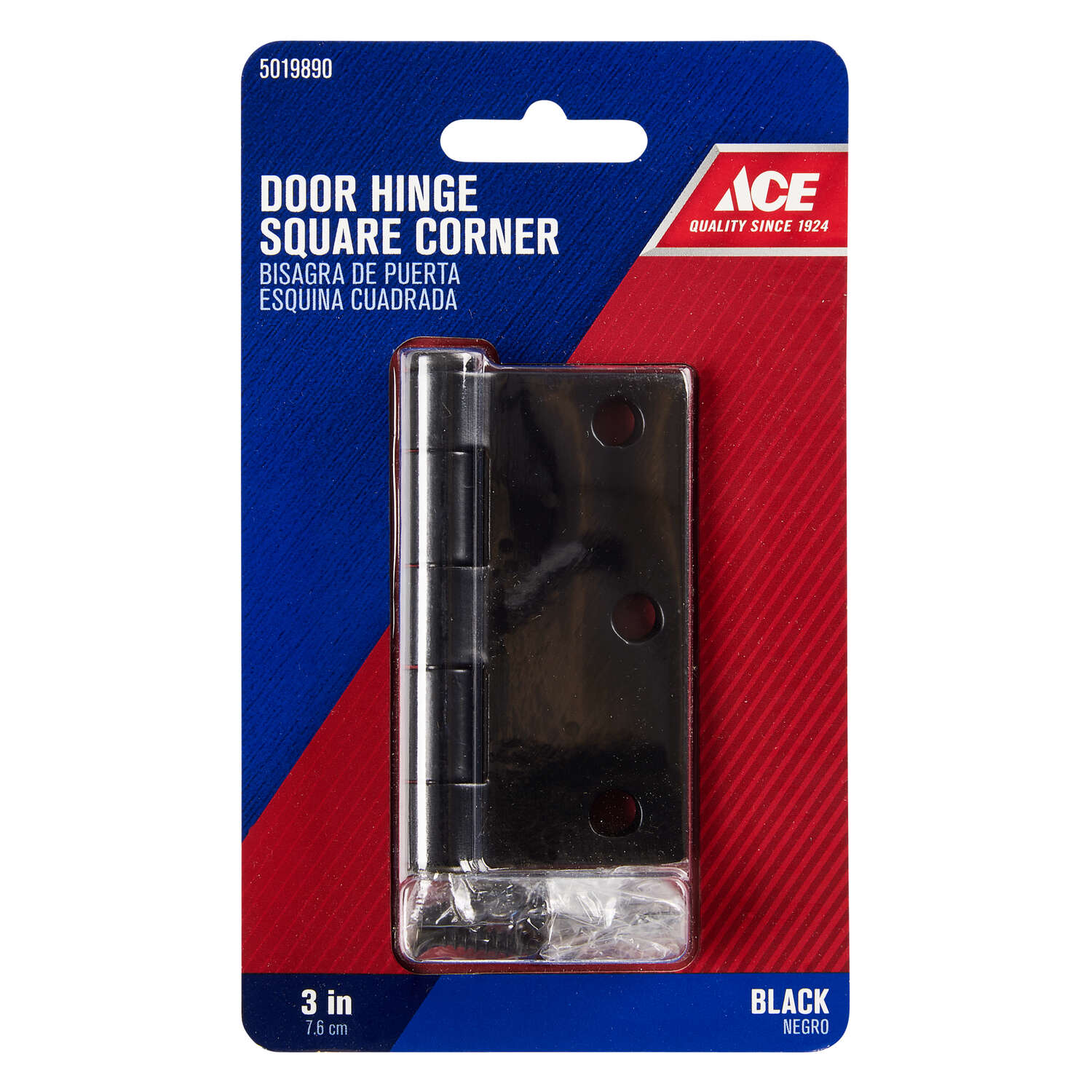 Ace 3 in. L Black Residential Door Hinge 1 pk