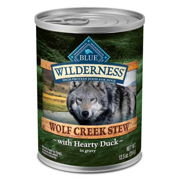 Blue Buffalo Wilderness 12.5 oz Wolf Creek Stew High Protein Duck Stew in Gravy Wet Dog Food