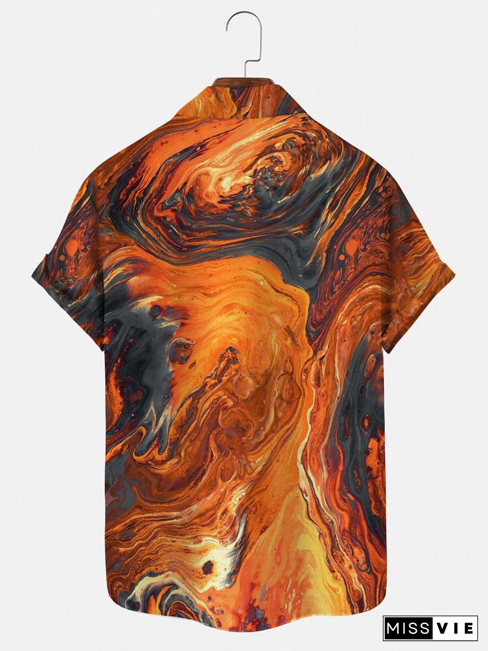 Abstract Men's Shirts With Pocket