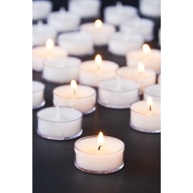 Tagltd Unscented Basic Clear Cup Tealight Candle 25 Pack