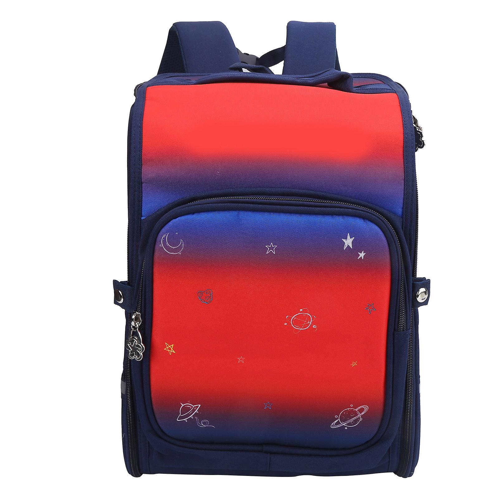 Ox Plough Children Starry Sky Printing School Bag Waterproof Cloth Backpack Large Sizestarry Sky Red