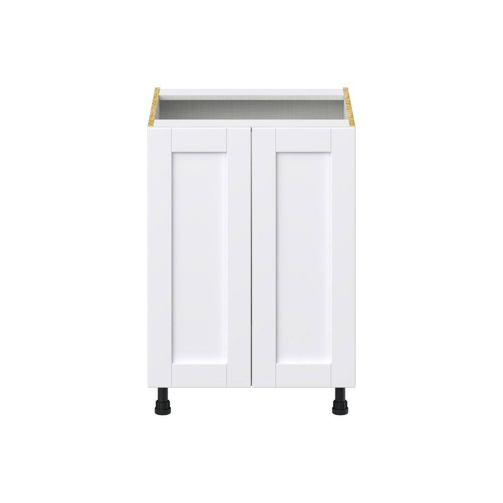 J COLLECTION Mancos Glacier White Shaker Assembled Base Kitchen Cabinet with Full Height Door (24 in. W x 34.5 in. H x 24 in. D) DSB24-2FH-MN