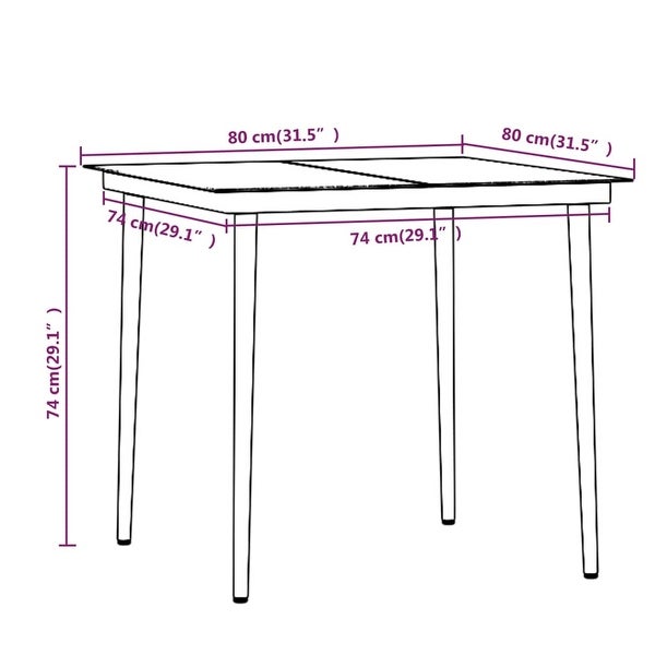 3 Piece Patio Dining Set with Cushions Black - Overstock - 36041778