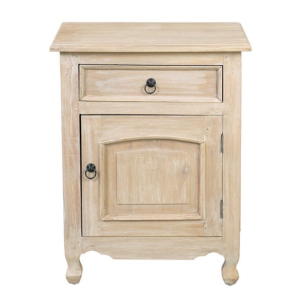 Distressed Mindi Wood Bedside Table