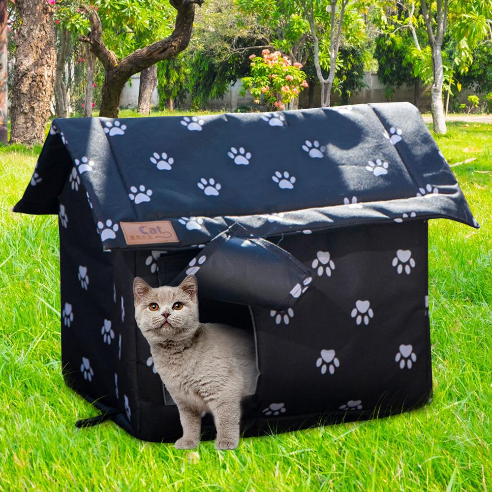 Outdoor Cat House for Winter Outside Feral Cat Shelter Weatherproof Cat Bed Dog House for Small Dogs Warm Pet House for Indoor Outdoor diplomatic