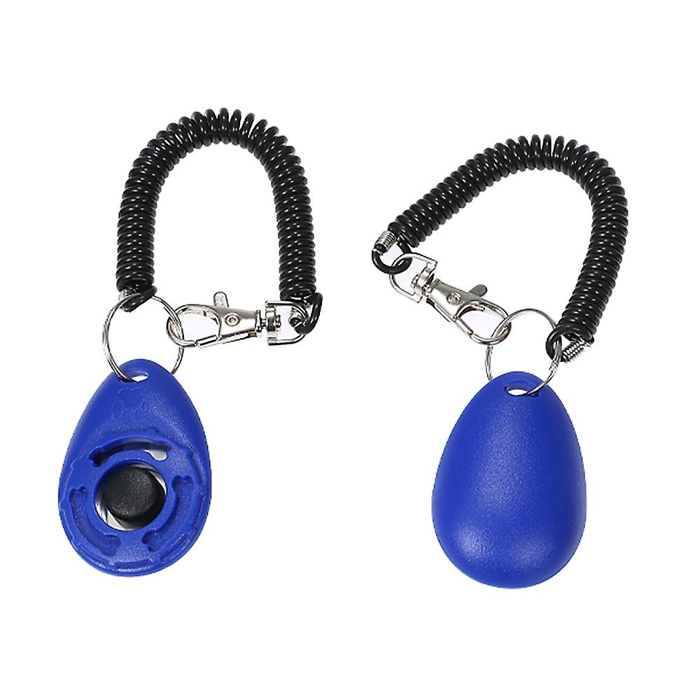 Dog Training Clicker With Elastic Spiral Wrist Band For Dog Playing Toy Blue