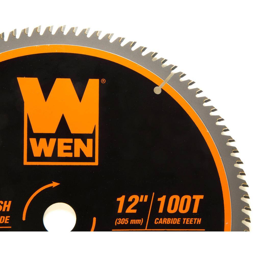 WEN 12 in. 100-Tooth Carbide-Tipped Ultra-Fine Finish Professional Woodworking Saw Blade for Miter Saws and Table Saws BL1200