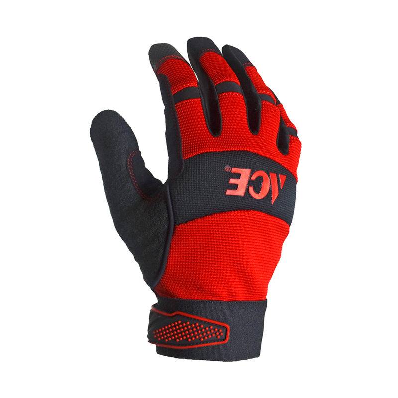 Ace Men\u0027s Indoor/Outdoor General Purpose Work Gloves Red M 1 pair