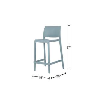 Lagoon Sensilla 37 in. Baby Blue IndoorOutdoor Stackable Counter Stool (Set of 2) 7211B9-CSLGS