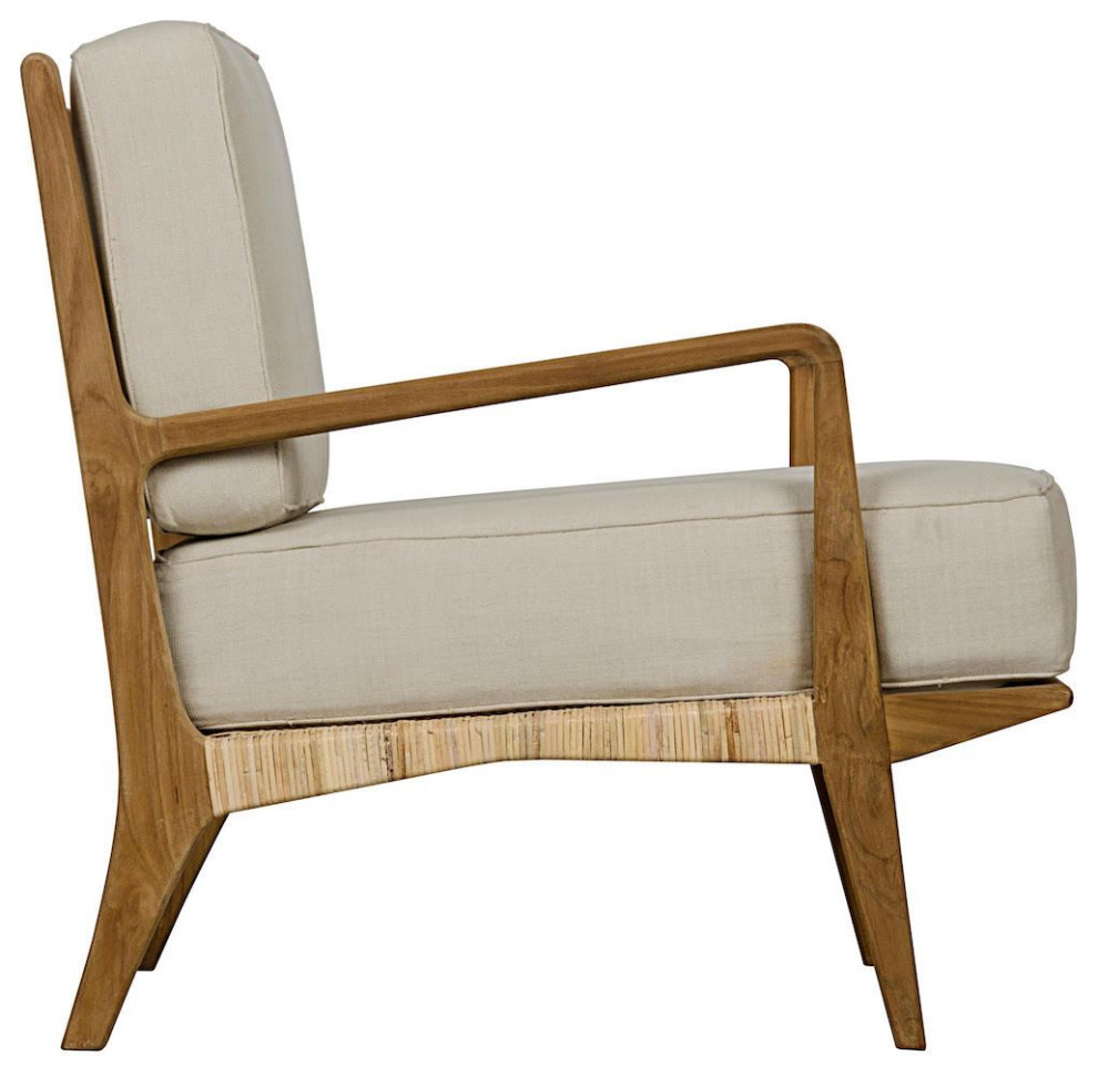 Noir ister Lounge/Arm Chair  Off White  Teak *Quick Ship*   Midcentury   Armchairs And Accent Chairs   by HedgeApple  Houzz
