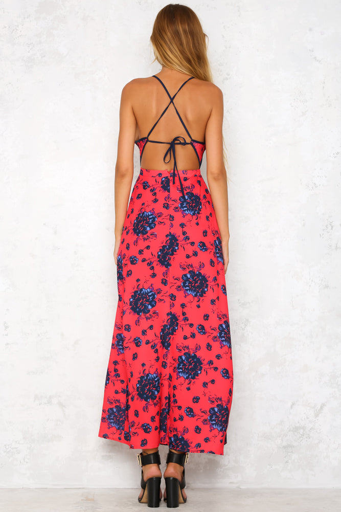 Kelsey Maxi Romper Red