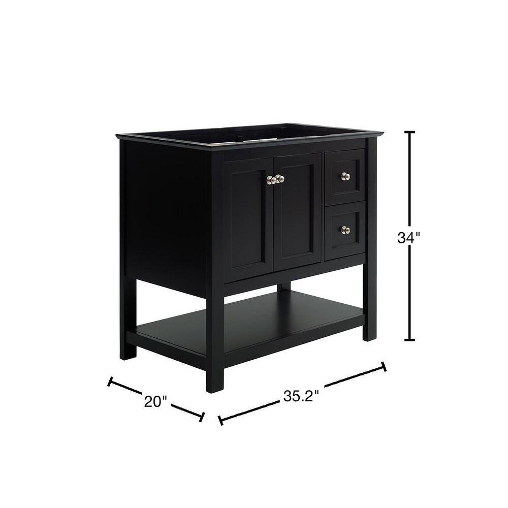 Fresca Manchester 36 in. W Bathroom Vanity Cabinet Only in Black FCB2336BL