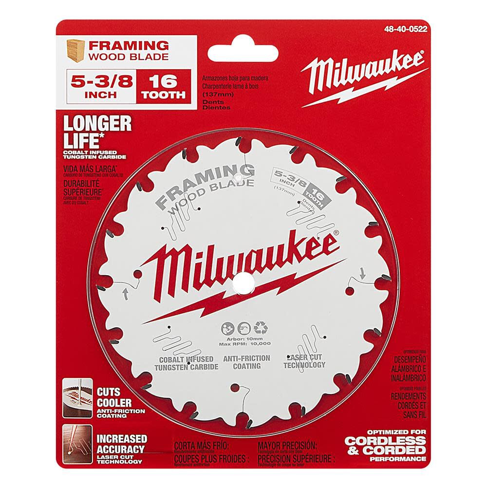 Milwaukee 5-3/8 in. 16T Framing Circular Saw Blade 48-40-0522 from Milwaukee