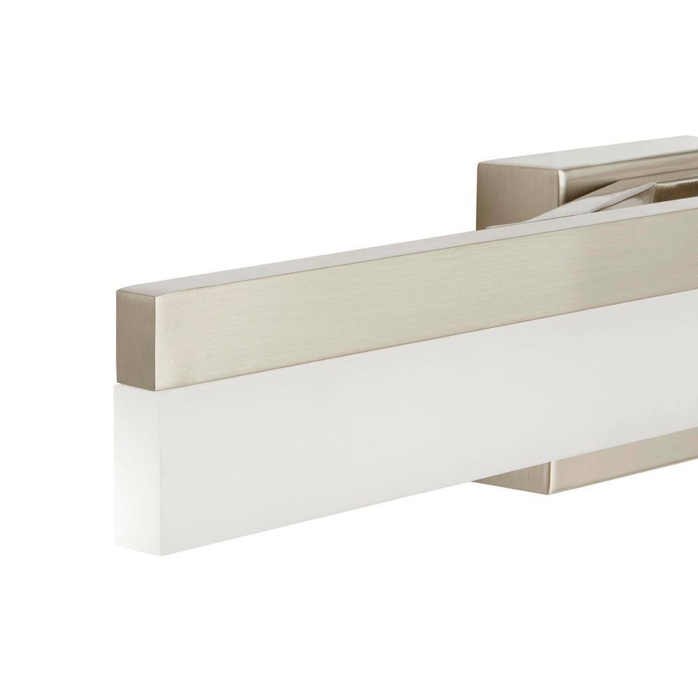 Hampton Bay Eldridge 24 in. 1-Light Brushed Nickel LED Bathroom Vanity Light Bar 21191