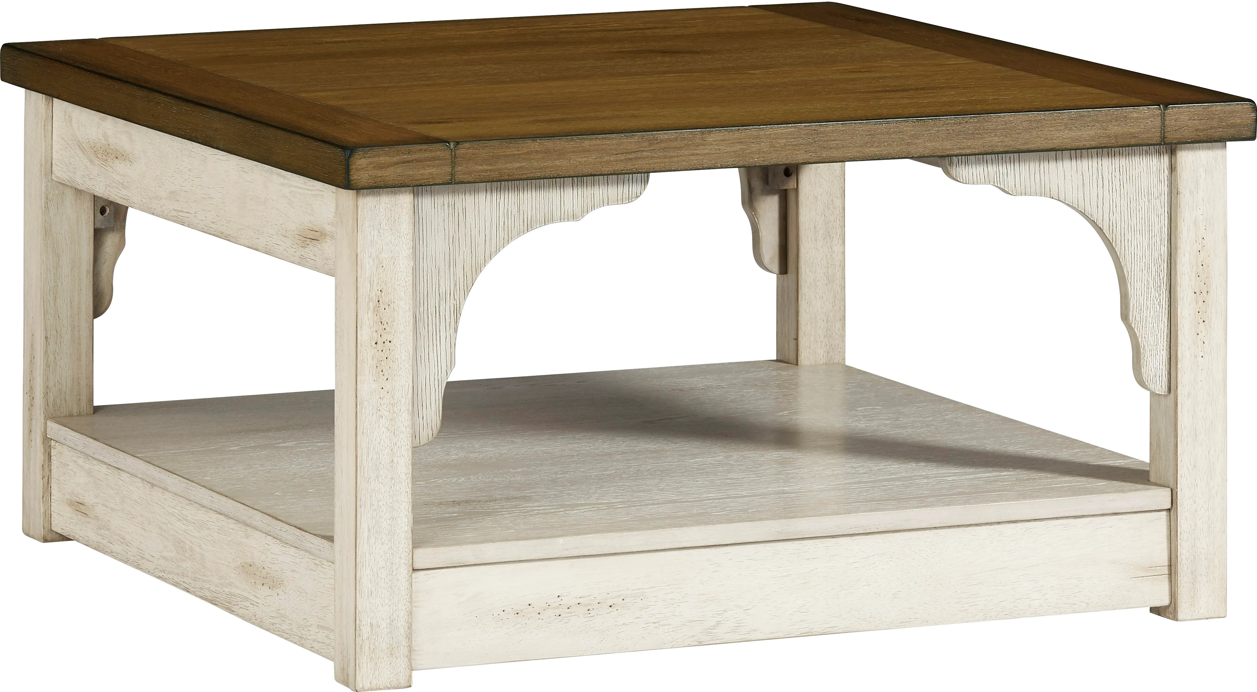 Wellington Place Oak and Antique White Square Coffee Table