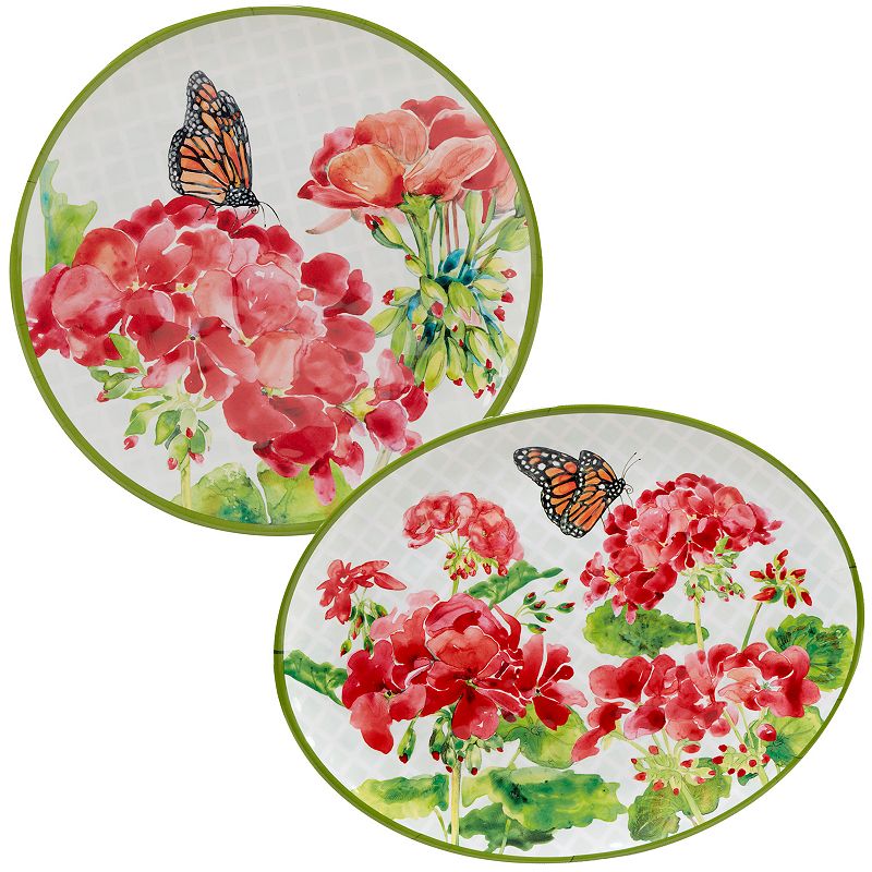 Certified International Geraniums 2-pc. Melamine Platter Set