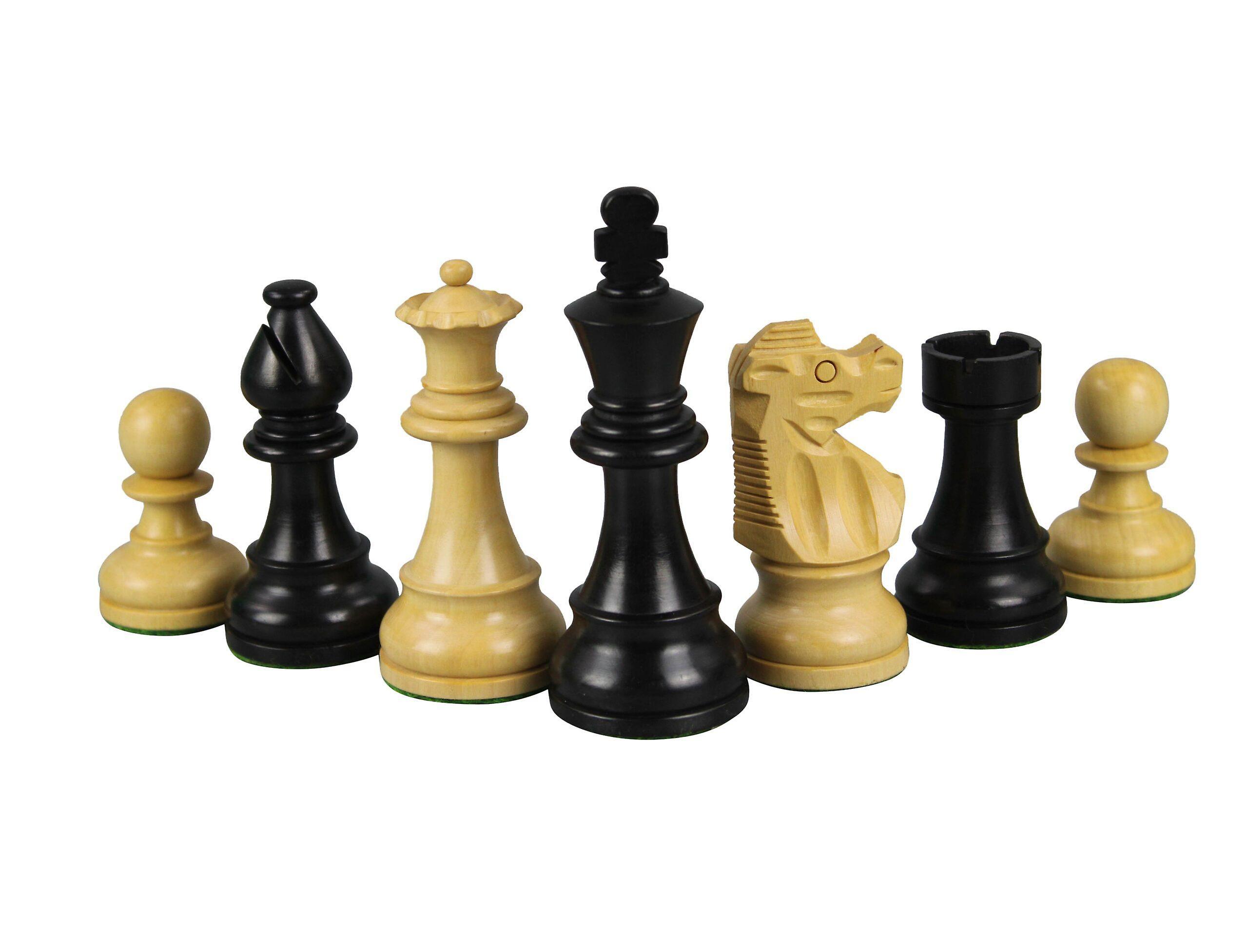 French Lardy Chess Pieces Staunton Ebonised Boxwood 3 Inch