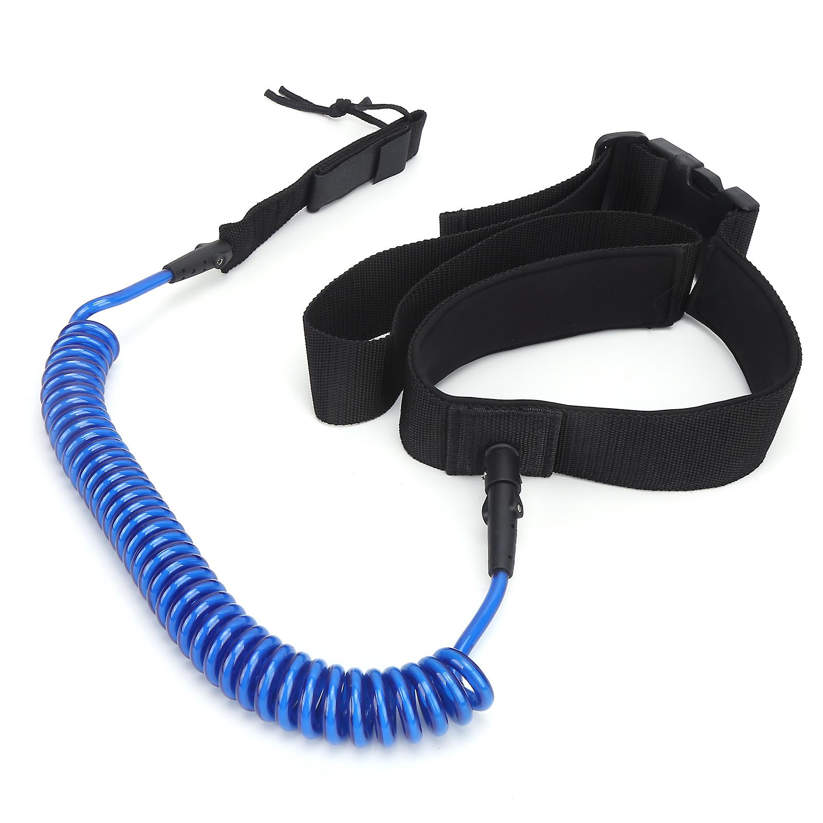 Surfboard Leash Tpu Heliciform Comfortable Highelastic Surfing Safety Traction Ropeblue White