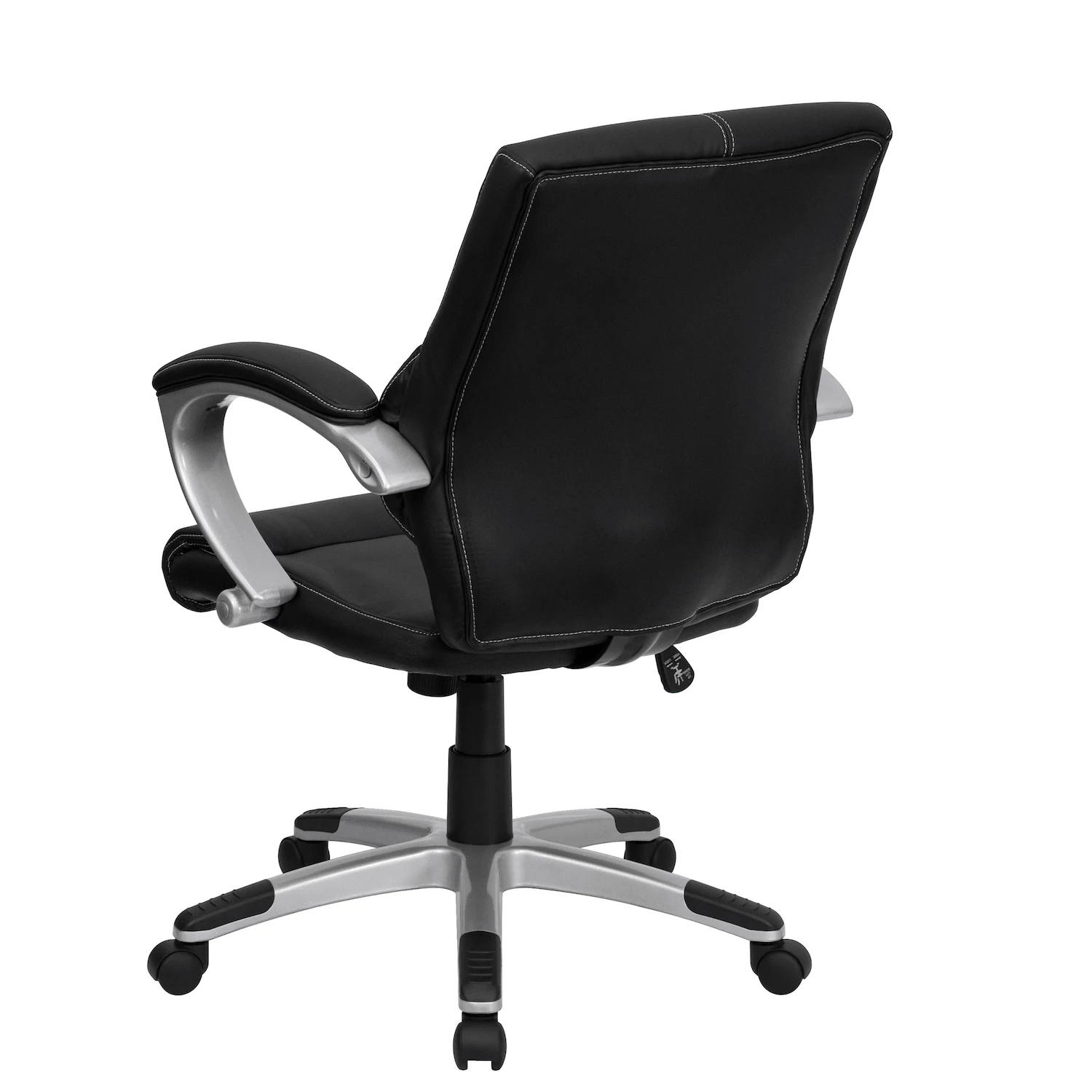 Emma and Oliver Mid-Back Black LeatherSoft Contemporary Swivel Manager's Office Chair - Arms