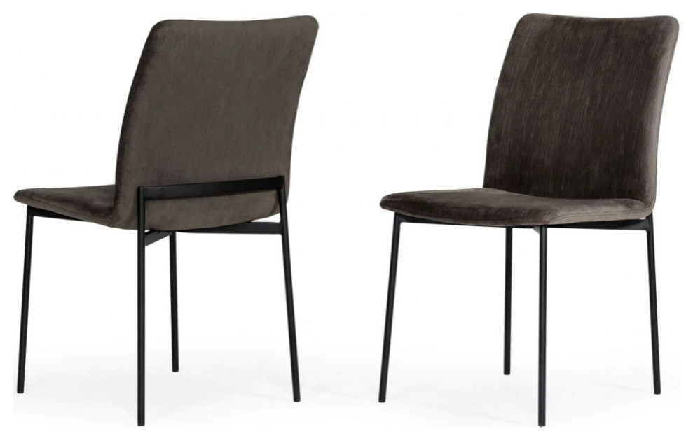 Regis Modern Black and Brown Dining Chair  Set of 2   Midcentury   Dining Chairs   by V.S.D Furniture  Houzz