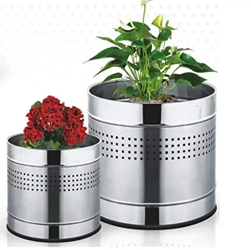 Direct Factory Sale Stainless Steel Garden Crafted Metal Bowls Home Indoor Planters Supplies