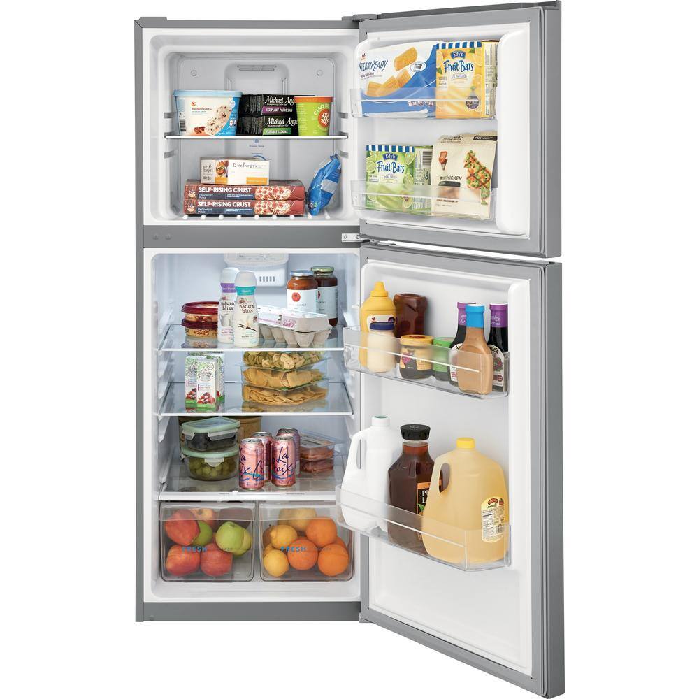 Frigidaire 10.1 cu. ft. Top Freezer Refrigerator in Brushed Steel ENERGY STAR FFET1022UV