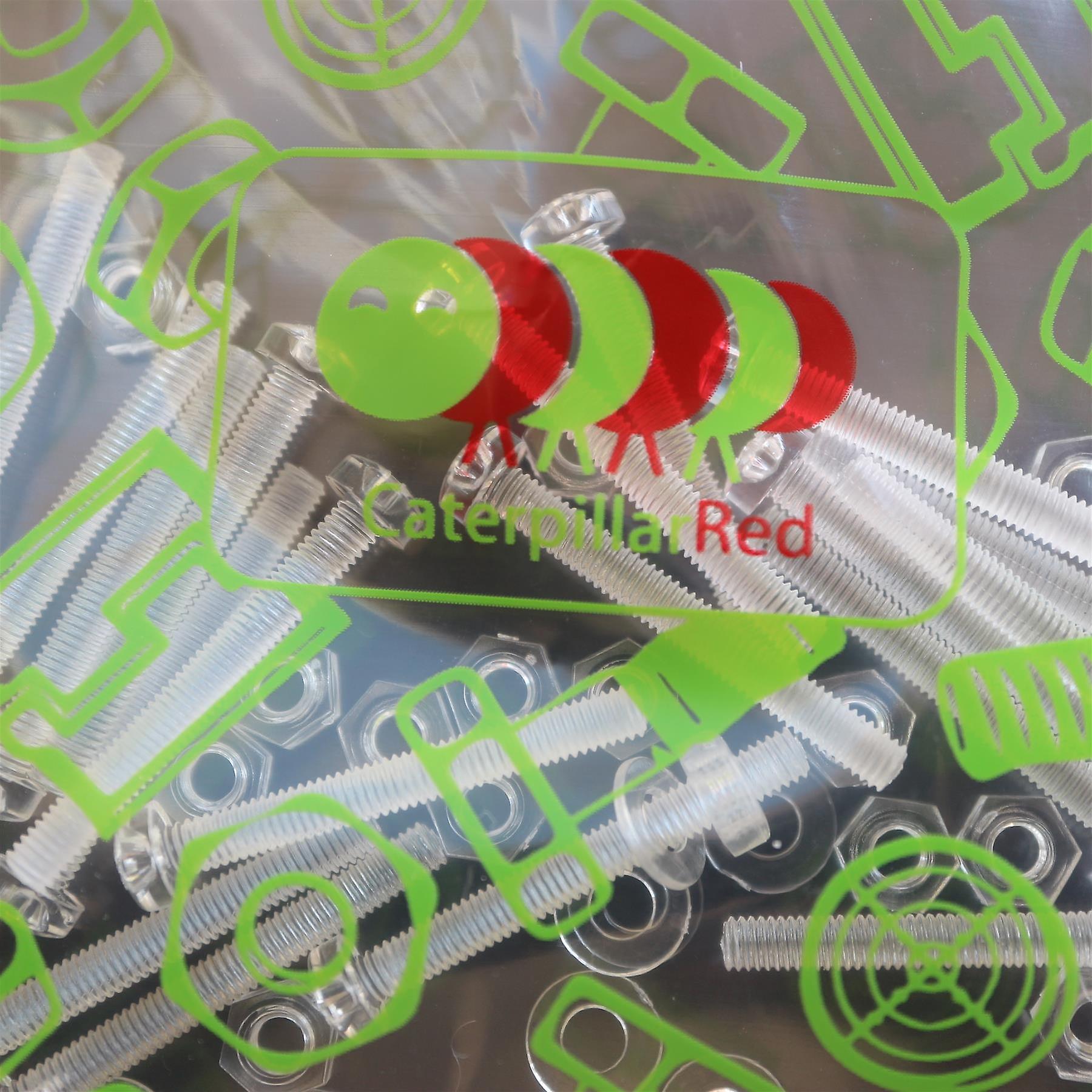 60x Clear Acrylic， Pan Head， M3 x 25mm， Plastic Bolts， Nuts and Washers - Screws