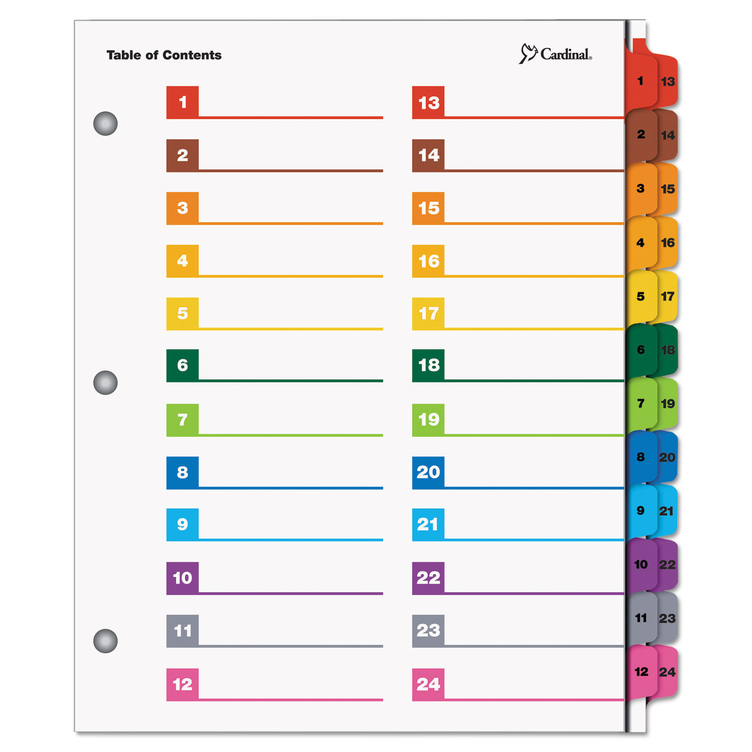 OneStep Printable Table of Contents and Dividers - Double Column by Cardinalandreg; CRD60960