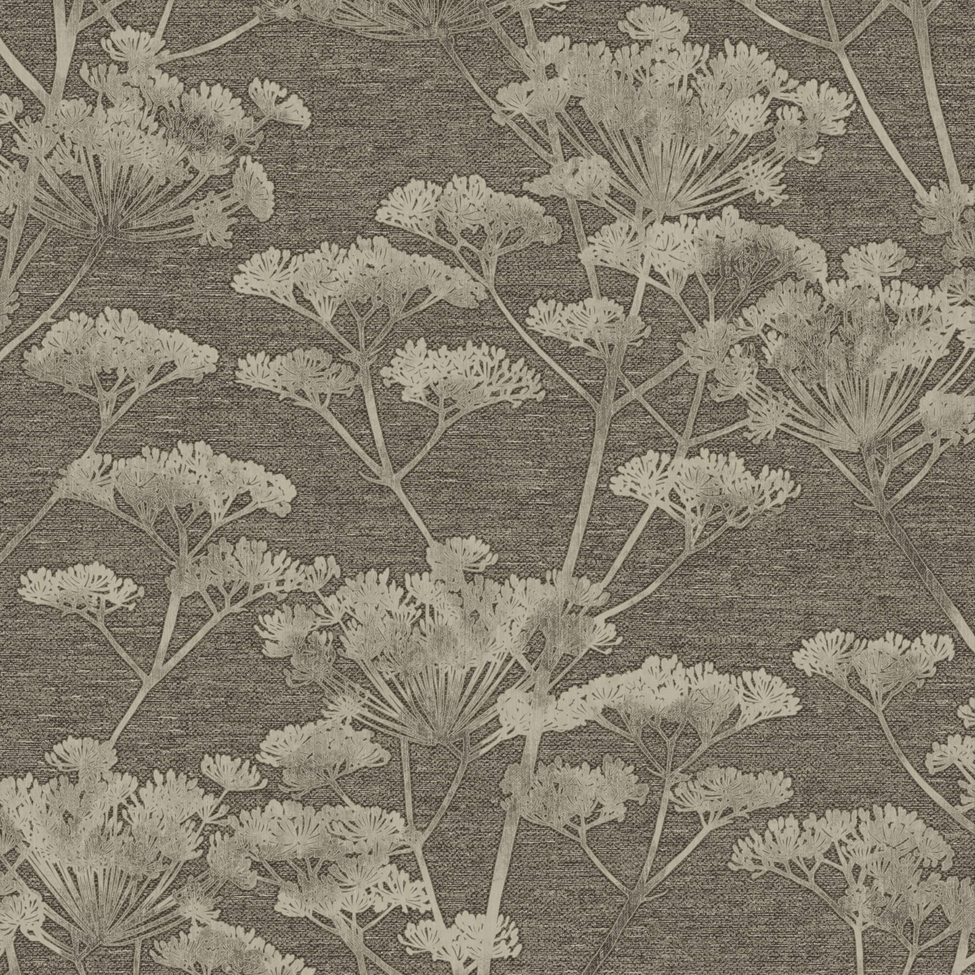 Sample Serene Seedhead Taupe and Gold Wallpaper