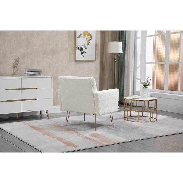 Accent Chair Leisure Single Sofa Chair with Rose Golden Feet Upholstered Side Chair Arm Club Leisure Reading Chair