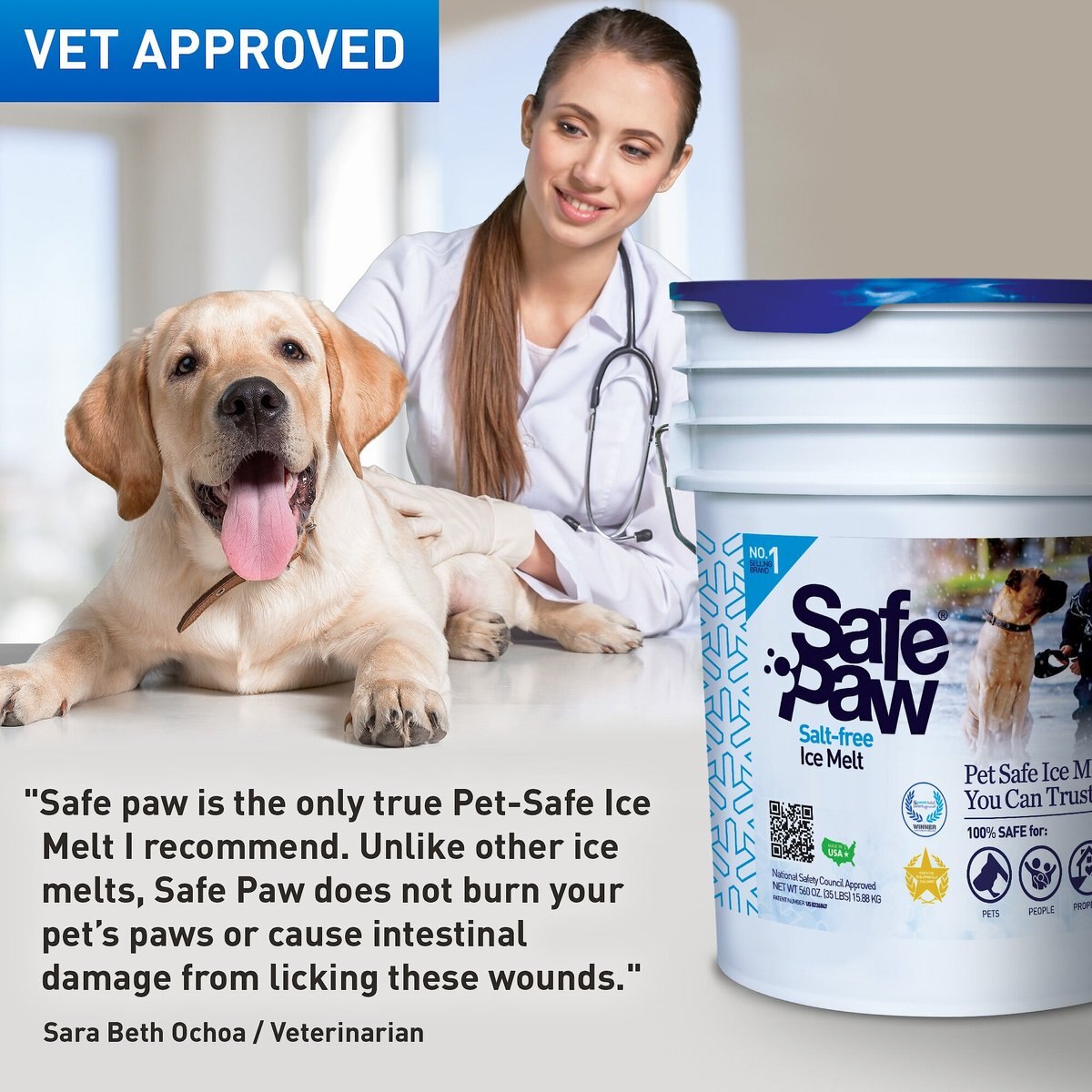 Safe Paw PetSafe Ice Melt for Dogs and Cats， 35-lb pail