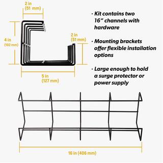 32 in. Wire Tray Desk Cable Organizer Black NNGSR83